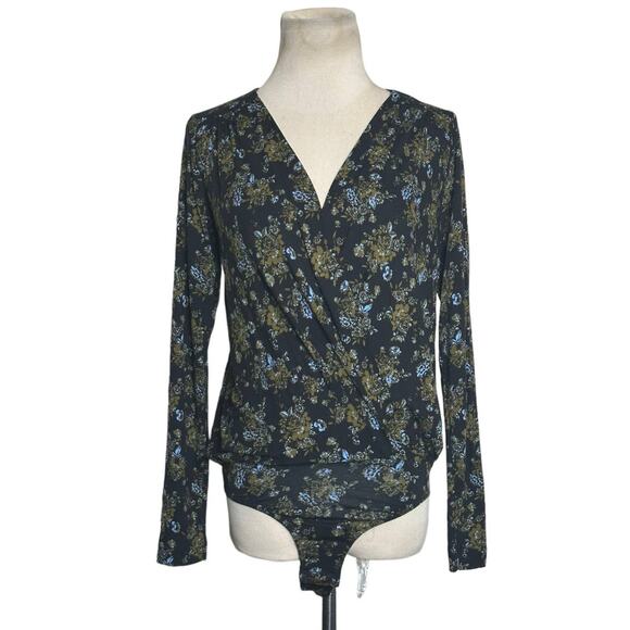 Free People Printed Turnt Black Floral Night Combo Bodysuit size XS - Picture 1 of 11